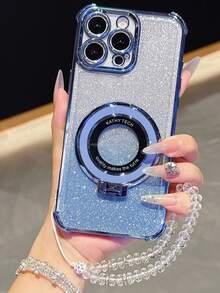 这款奢华水钻手链手机壳兼容 6/7/8/X/XS/XR/11/12/13/14/15/16/16e、Galaxy S22/23/24/25/S24 FE/S25 EDGE、A04/05/06/A07/A14/A15/A16/A17/A24/A25/A34、Redmi Note 9/10/11/12/13、Redmi 9/10/12/13C/14C、OPPO、MOTO、Honor X、HW、RENO、Realme C53/C55/C61/C63/C75 等机型，并采用防震边角设计，闪亮外观。是国际版，不是国内版 - 藍色 - 查看 3