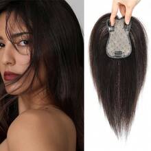 Toupee Hairpieces For Women, 10 Inch Hairpieces For Women, Human Hair With Thinning Hair, Dark Brown, No Bangs - 棕色 - 查看 5