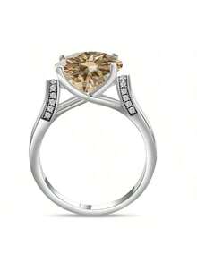 1pc 925 Sterling Silver 5 Carat Moissanite Ring, Jewelry Wedding Ring Suitable For Daily Wear, Comes With GRA Certificate And Gift Box