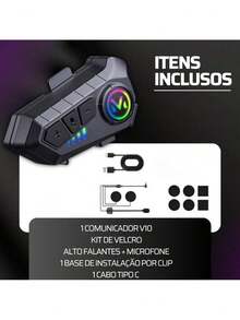 Wireless Bluetooth RGB Helmet Headset - 1 đơn vị - Xem 5