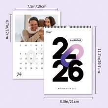 [Tùy chỉnh] 1-2 lịch năm 2026, Lịch cá nhân hóa, Lịch 12 tháng, Lịch tối giản, Kích thước A4, 12 ảnh khác nhau, In ảnh gia đình, ảnh cặp đôi, ảnh cưới, Quà Giáng sinh, Lịch treo tường gia đình, Tùy chỉnh ảnh, Trang trí phòng, Quà năm mới, Quà nhỏ, Quà tặng ngày lễ, Lịch treo tường 2026, Năm mới, Thích hợp để tặng cho gia đình, bạn bè, Trang trí tiệc, Phiên bản tiếng Anh, Phiên bản thông thường không có ngày lễ, Lịch lễ hội - Mảnh duy nhất - Xem 9