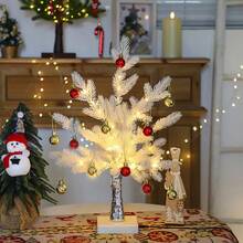 1pc White LED Christmas Tree Light, Christmas Tree Decoration Light, With Red Round Balls, Candy And Cane Pendants, Warm White And Colorful Luminous Indoor Tree Decoration, Suitable For Bedroom, Living Room, Wedding, Holiday, Christmas, Party Decoration, Christmas Tree And Christmas Home Decoration, Fairy Light Christmas Tree Light - Multicolor - View 13