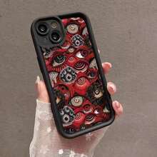 Funda de Teléfono con Patrón de Ojos Abstractos, Protector Decorativo para Teléfono, Accesorios de Teléfono Compatibles con  15 14 13 12 11 Plus/Pro/Pro Max - Multicolor - Ver 3