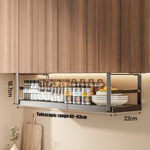 Expandable Under Shelf Basket, Adjustable Under Cabinet Organizer, No Drill Storage Rack For Kitchen Wardrobe - Black - View 3