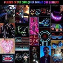 de Luces de Nen el, 5M0.12ft Tira de luz Decoracin, Mascara Decoracin Lampara, Luces Flexible, para Halloween, Navidad, Cumpleaos Rojo - Verde fluorescente - Ver 9