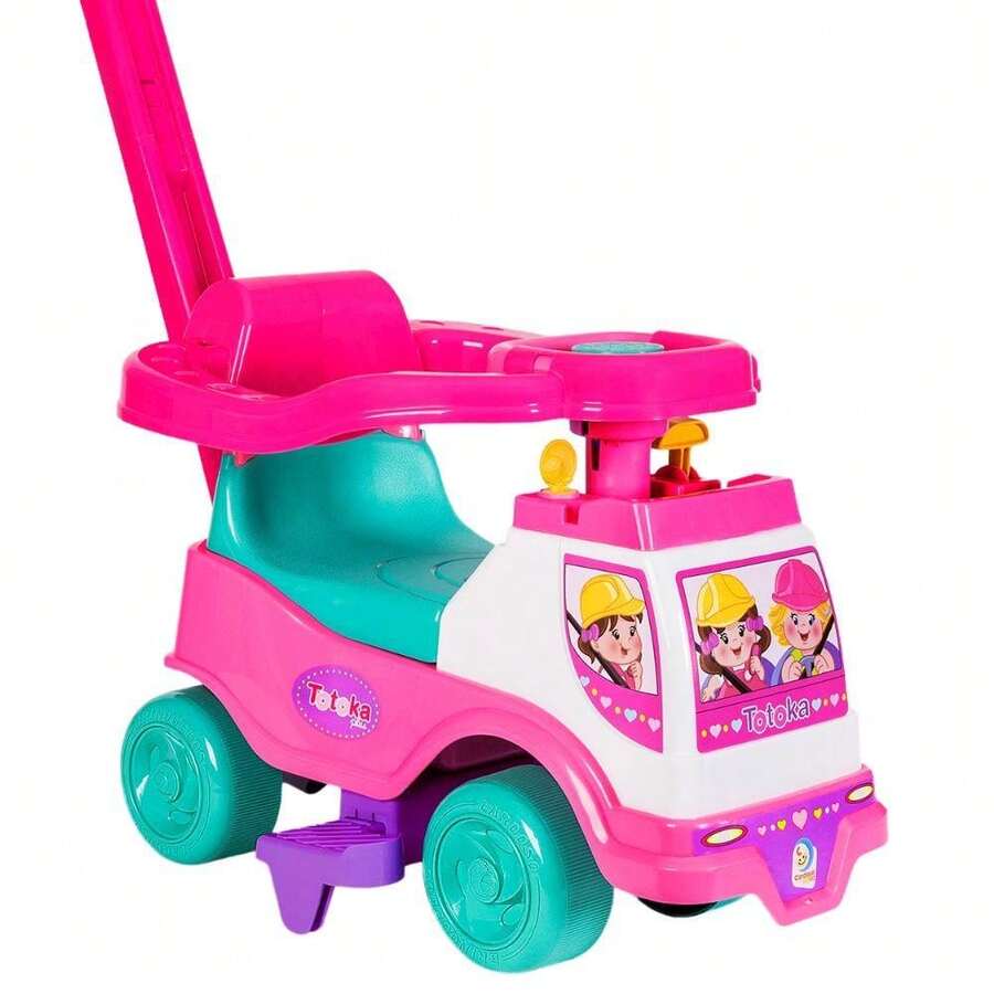 Totoka Plus Rosa Brinquedo Infantil Carrinho de Passeio com Encosto Menina Princesa
