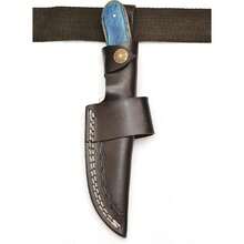 Hanade Genuine Cowhide Leather Knife Sheath - Horizontal Compact Carry Knife Belt Loop With Buckle - Heavy Duty Universal Knives Cover Or Sleeves,24011812 - Black - View 5