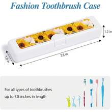 Toothbrush Travel Case - Pattern, Holder And Covers For Toothbrushes, Includes Tongue Scraper Case - 2件-8 - 查看 2