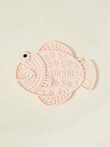 PETSIN 1pc Silicone Slow Feeder Mat, Fish/Frog Shaped, Anti-Gulping, Anti-Spill, With Suction Cup, Wall-Mountable Lick Mat For Cats & Dogs