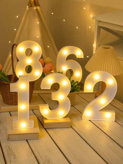 1pc LED Letter Light, Romantic Surprise Proposal Scene Prop, Christmas Gift, Centerpiece Decor, Suitable For Birthday/Wedding/Anniversary/Valentine's Day/Halloween/Christmas/New Year 2025 Decoration, Perfect Birthday And Holiday Gift For Family, Room Decor, Party Decor, White (Batteries Not Included)