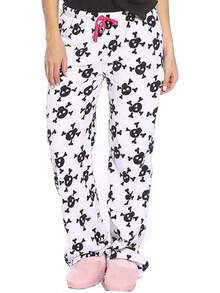 Women's Plush Pajama Pants - And Cozy - Skulls - View 7