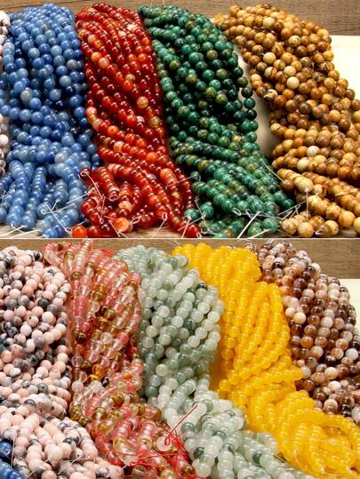 45 hạt đá tự nhiên 8mm, hạt pha lê tự nhiên nhiều màu sắc dùng để làm đồ trang sức DIY, thích hợp làm vòng cổ, dây điện thoại, hoa tai, vòng tay