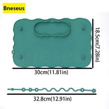 Bộ 1 tấm lót ăn dặm bằng silicon cho bé, có đế hút và dây chun, thảm ăn dặm silicon Bneseus, thích hợp làm thảm chơi cho trẻ nhỏ, giúp giữ đồ dùng cần thiết của bé gọn gàng và trong tầm tay, quà tặng Giáng sinh. - Tấm lót đĩa đa năng - Xem 2