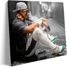 1pc 40*60cm(16*24inch)BBF MAKE 2025 Super Canvas Bowl Wall Art Champions Eagles Poster Print Philadelphia Hurts Painting Canvas Wall Decor Sports Star Picture Modern Bedroom Living Room Home Decoration, Framed 11x14inch - 白色 - 查看 2