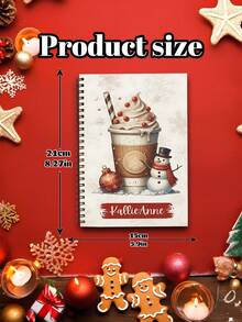 OBOVAY 1pc Customized Personalized Christmas Notebook, Can Customize Photos And Text, Personalized Photo Notebook, Brown And Gold Christmas Photo Scrapbook, Suitable For Daily Use, Party Decoration, Ideal Gift For Friends And Family, Makezbright Personalized Gift, Customizable Photo Decor, Customized Christmas Decor - Multicolor - View 5
