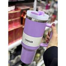 40oz Large Capacity Stainless Steel Insulated Tumbler With Handle & Straw – Double-Wall Vacuum Insulation For Hot & Cold Beverages, Perfect For Home, Office, Gym, Or Camping – Durable, Portable, And Leak-Proof Design For All-Day Temperature Retention. - G - Xem 3