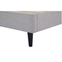 Base para cama con cabecera acolchada individual, mueble moderno para dormitorio juvenil, estructura resistente, diseño funcional y elegante, fácil de combinar y mantener - Gris Claro - Ver 4