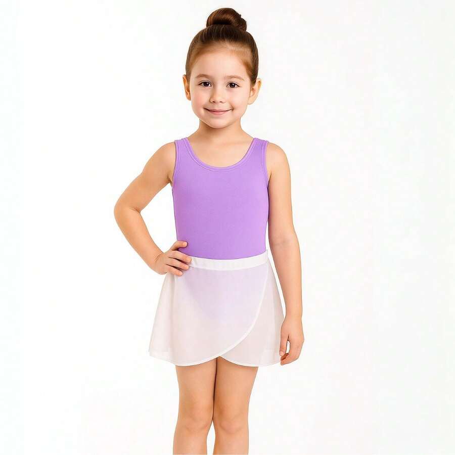 Girls' Leotard Tank Top Uniform Ballet Jazz Gymnastics Colorful 04 To 14 - 紫丁香色 - 查看 1