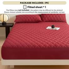 1 husă de saltea elegantă, impermeabilă, de culoare vișinie, cu model clasic cu romburi, se potrivește saltelelor de până la 29 cm, strat superior din fibră, membrană inferioară impermeabilă TPU matlasată, umplutură din poliester, blochează părul de animale, potrivită pentru îngrijirea persoanelor în vârstă (fețele de pernă și pernele nu sunt incluse)