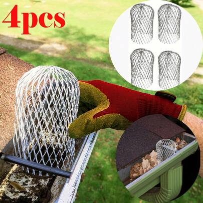 4 Packungen Aluminium Dachrinnenabdeckungen, ausdehnbare Laubschutzsiebe, Schutz vor Ablaufverschmutzung, einfache Installation, robuste Aluminium Dachrinnenabdeckungen - ausdehnbare Laubschutzabdeckungen mit engmaschigem Rhinostein-Netz, verstopfungsresistente Ablaufverschmutzungsprävention, einfache Installation (Clip-On/Klebe-On/Unterflur-Passform)