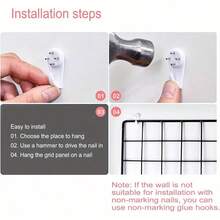 1pc Modern Metal Grid Panel Display Stand - Wall Decorative Picture Display Rack, Wall Hanging Rack, Wire Wall Grid Panel, Metal Wall Storage Organizer, Sturdy, Minimalist Design - Perfect For Photos, Jewelry, Art Prints, Posters - Space-Saving Organizer, Photo Holder, Durable Construction, Office Organizer, Contemporary Showcase, Sturdy Frame, Poster Holder, Home Organizers