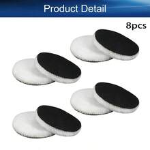 - 8 almohadillas para orejas de pulido de lana de 5 pulgadas, almohadillas para orejas suaves para pulir piel de oveja con gancho y bucle trasero almohadilla de corte de lana para muebles, - inicial - Ver 4
