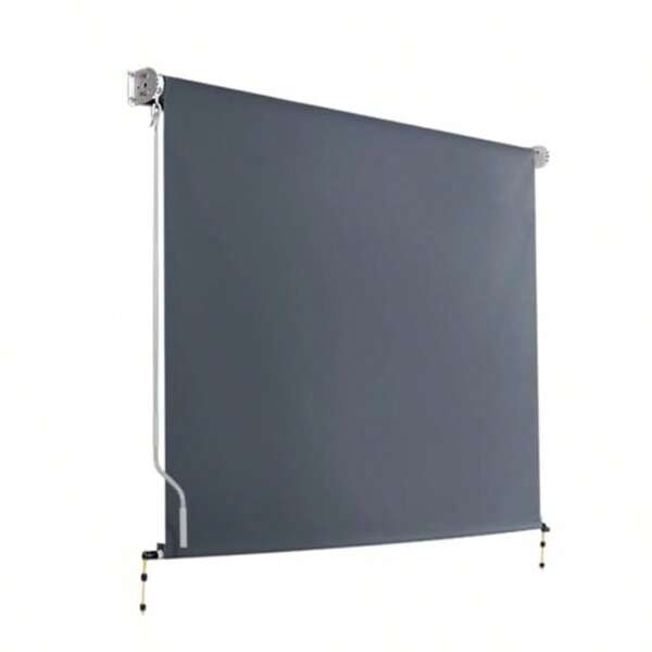 Instahut Outdoor Blinds 2.4 X 2.5m Roller Blind Window Retractable Awning Sun Shade Sail Insulation Balcony Privacy Screen Sunscreen Indoor Bedroom Kitchen Garden Patio Car With Bracket Grey