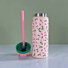 OWALAFreeSip   24/32oz Straw Insulated Water Bottle Double-Layer Stainless Steel Vacuum Thermal Mug For Sport And Travel - tea 時間 -32oz - 查看 4