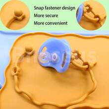 Bộ 1 tấm lót ăn dặm bằng silicon cho bé, có đế hút và dây chun, thảm ăn dặm silicon Bneseus, thích hợp làm thảm chơi cho trẻ nhỏ, giúp giữ đồ dùng cần thiết của bé gọn gàng và trong tầm tay, quà tặng Giáng sinh. - Tấm lót đĩa đa năng - Xem 4