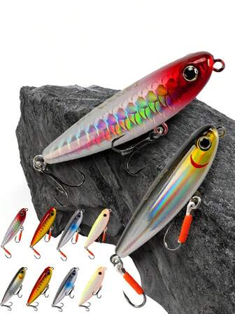 水面铅笔形表面步行者鱼饵遛狗人工咸水鲈鱼硬饵渔具