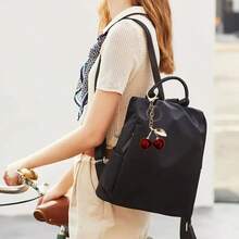 Golden Cherry Bag Charm - Resin Keychain Accessory With Red Cherry Design, Round Shape For Decorating Handbags (Red) Christmas Gift