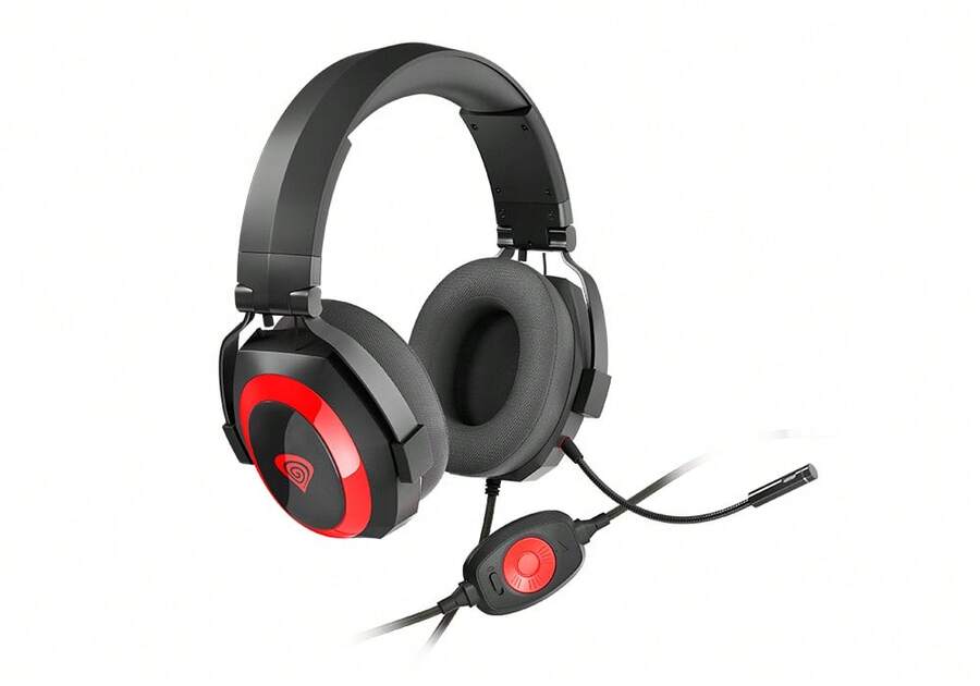 Headset gamer com fio Genesis Argon 500, preto, com faixa de cabeça - Preto - Ver 1