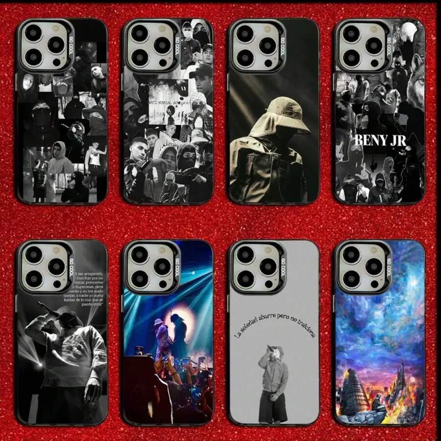 Funda de teléfono Cool B-Beny Jr Rapper para 17,16,15,14,13,12,11,Pro,E,MAX, cubierta negra mate a prueba de golpes tipo caramelo - z8 - Ver 1