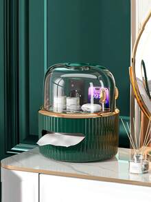 Caja de almacenamiento de cosméticos de lujo con doble puerta, estantería decorativa para baño, caja de pañuelos a prueba de polvo con extracción, estantería de almacenamiento multifuncional para escritorio, adecuada para baño, tocador, escritorio de oficina, decoración de habitación - Multicolor - Ver 13