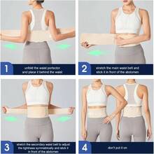 Faja lumbar ultradelgada para mujeres con dolor lumbar, faja lumbar ligera para citica, escoliosis, hernia de disco, faja lumbar transpirable para el hogar, el trabajo y el ejercicio beig - Beis - Ver 9