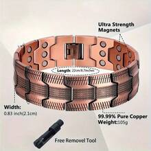 1 pieza Pulsera magnética ajustable, accesorio de joyería para hombres - Rojo - Ver 3