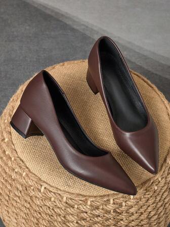 MonaNise Women's Fashion Pointed Toe Low Vamp Slate Blue Stone Texture Apricot Closed Toe Pumps, Suitable For Vacation, Travel, Shopping, Outdoor, Red, Yellow Retro Casual High-End Black 5cm Shoes