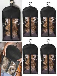 Extra Long Hair Extension Holder & Wig Storage Bag – Waterproof Hanging Organizer With Hook For Hairpiece Storage, Styling & Travel Use - Multicolor - View 1