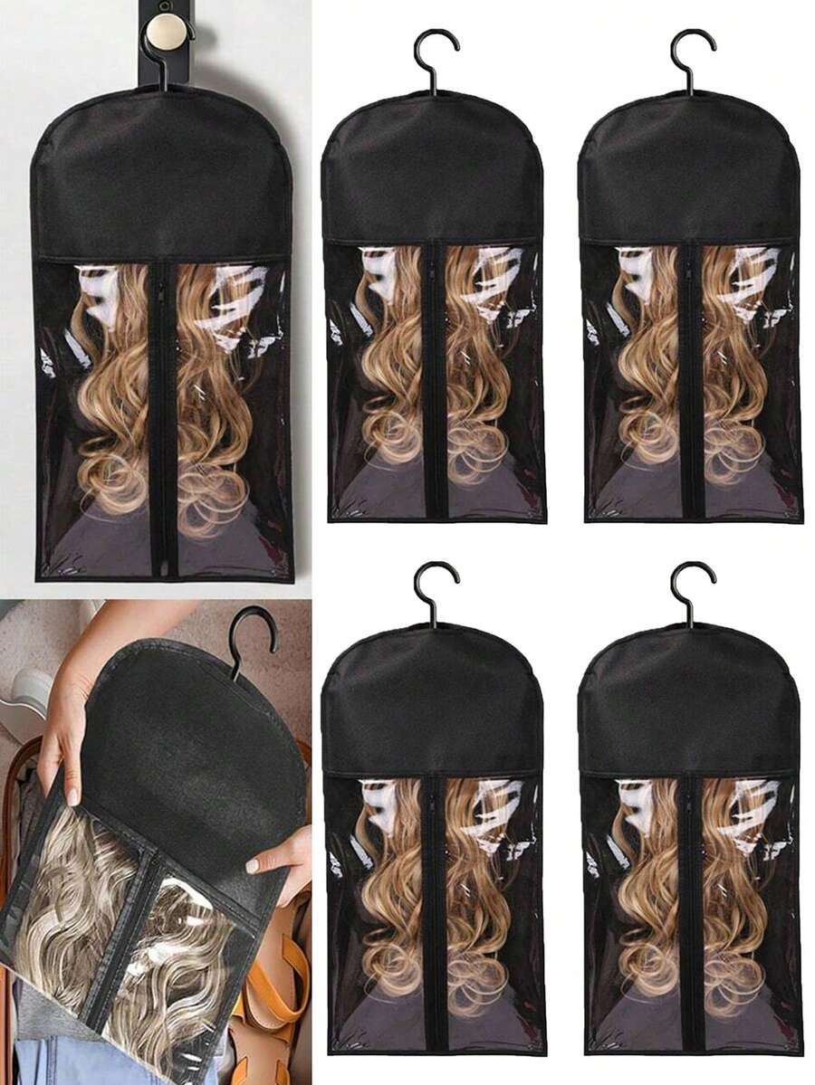 Extra Long Hair Extension Holder & Wig Storage Bag – Waterproof Hanging Organizer With Hook For Hairpiece Storage, Styling & Travel Use - Multicolor - View 1