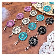 Turquoise Concho Belt Women Silver Western Belt 53 Inch Bohemian Waist Chain Belts Turquoise Leather Belt For Dresses Cowgirl Style - 多色667 - 查看 6