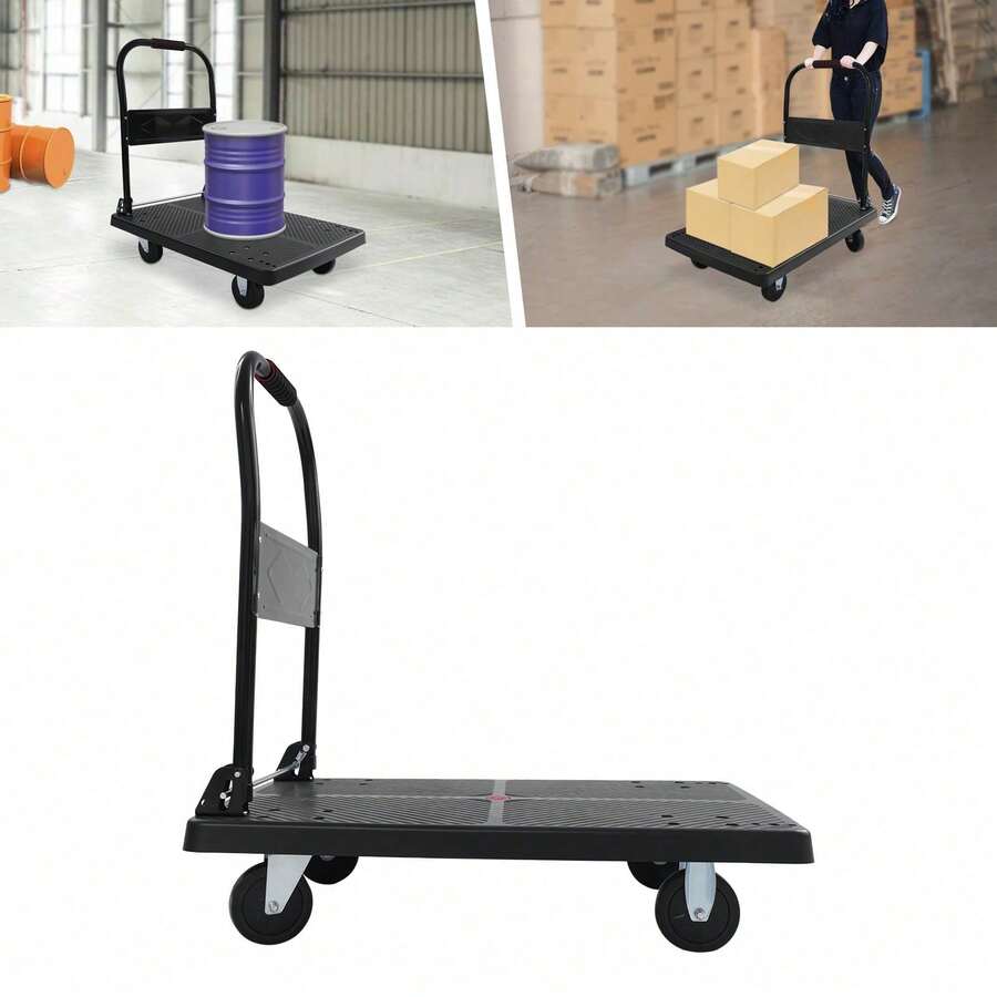 GDAE10 Folding Transport Trolley, 400kg Load Capacity, Sack Truck, Four ...