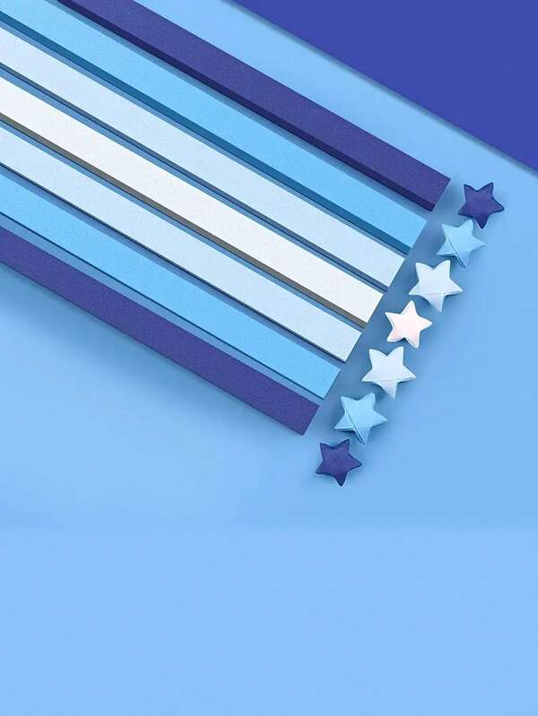 Estrela da Sorte de Origami em Gradiente de Cores, Papel de Origami de Pentagrama Dupla Face com Desenho Animado DIY