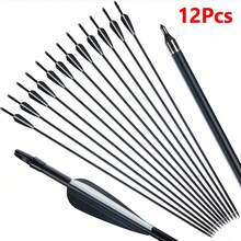 Arco recurvo desmontable de 57 pulgadas para jóvenes arqueros, arco largo de caza negro con/O set de 12 flechas para principiantes adolescentes diestros o zurdos - Peso de tiro 30 libras 40 libras - Solo 12 flechas - Ver 4