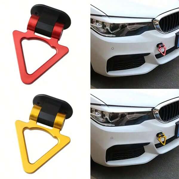 1 Triangular Car Tow Hook Custom Car Tow Hook Adhesive-Backed Universal Car Accessory Durable ABS Material Triangular Rail Design Fits Various Vehicle Models