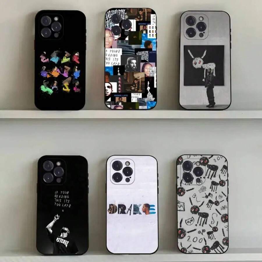 Funda de teléfono Drake O-OvO OWL compatible con 16,15,14,13,12,11,Pro,Max,Plus,X,XS,SE4,E,Mini, funda negra suave, compatible con funda de 17, funda de 17 Pro, funda de 17 Pro Max - z1 - Ver 1