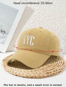 1pc Unisex Wide Brim Stylish Personalized Outdoor Sports Copper Buckle Adjustable Beach Solid Color Casual Street Polyester Patchwork Soft Top Rigid Brim Baseball Cap, Spring/Summer/Autumn/Winter