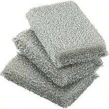 3 esponjas Brillantes Plateadas para Lavar Platos, estropajos, esponjas de Lurex, para sartenes, ollas, vitrocermicas - plata + CH - Ver 2