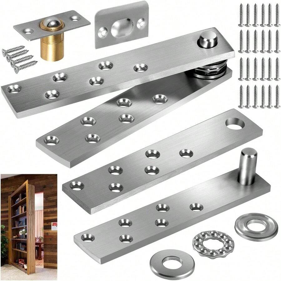 Door Pivot Hinges Heavy Duty Hinges For Max 300 Lb Wood Doors And Hidden Door Bookcase And Secret Door360 Degree Rotation - TypeHeavyduty - View 1
