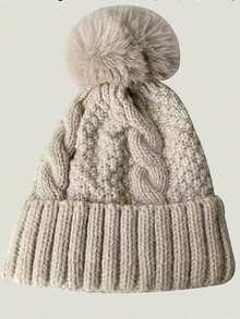 Classic Autumn/Winter New Solid Color Faux Sherpa Fluffy Hat, Women's Cute Bear Ear Cartoon Outdoor Stylish Warm Thick Baseball Cap, Casual, Party, Street, Polyester Embroidery Decor, Suitable For All Seasons