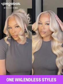 MEGALOOK 13x6 Gradient Color Lace Front Straight Hair #P10/613 Colorful Pre-Cut Ear To Ear 100% Human Hair Wig - No Glue Needed, Minimal Shedding, Invisible Seamless - Suitable For Women - S10/613 - View 7